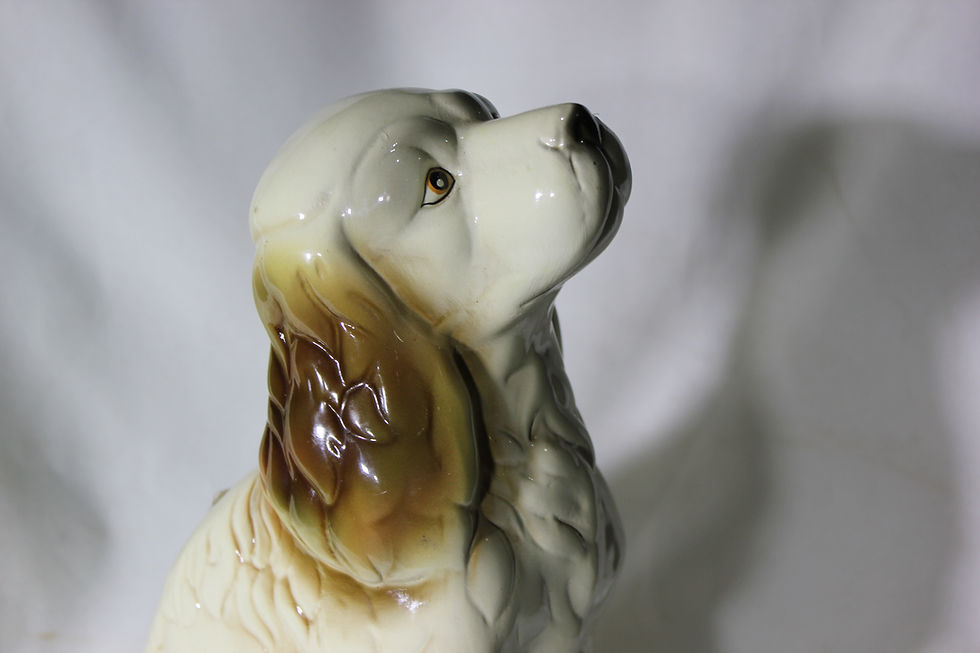 Thumbnail: Vintage Basset Hound Porcelain Ornament