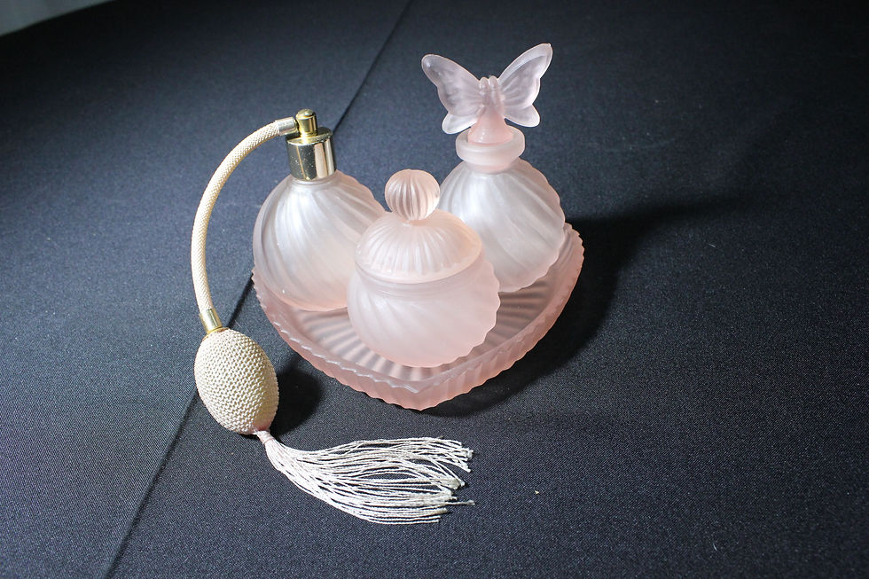 Thumbnail: Pink Frosted Perfume set Rare