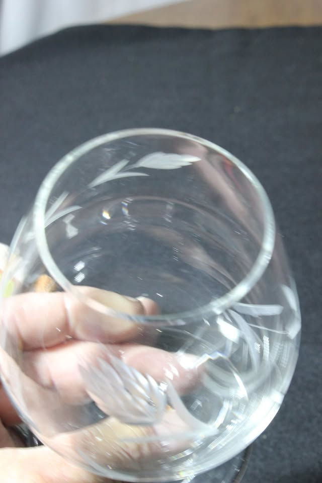 Thumbnail: CRAFTSMAN ETCHED CUT LED CRYSTAL BRANDY GLASS BEAUTIFUL HIGH PITCH