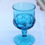 Thumbnail: Indiana Glass Imperial Blue Kings Crown Thumbprint Cordial Goblet 4.25"