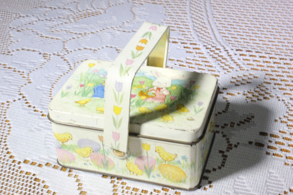 Thumbnail: English Vintage Toffee Tin with Handle