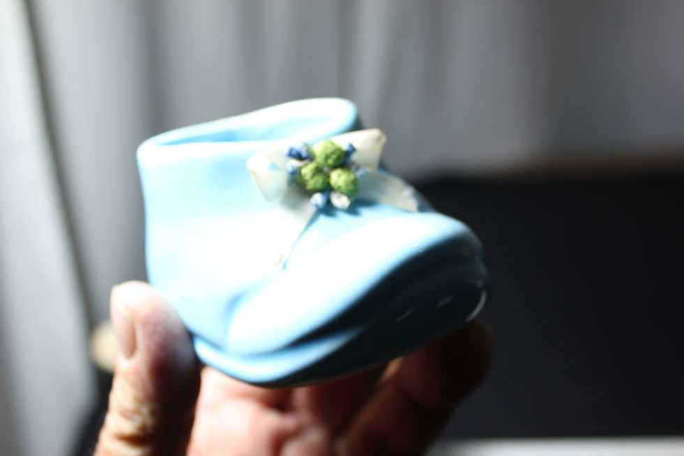 Thumbnail: Ceramic Glazed Blue Ornament Shoe