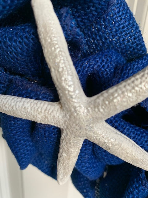 Thumbnail: blue burlap nautical anchor ribbon wreath