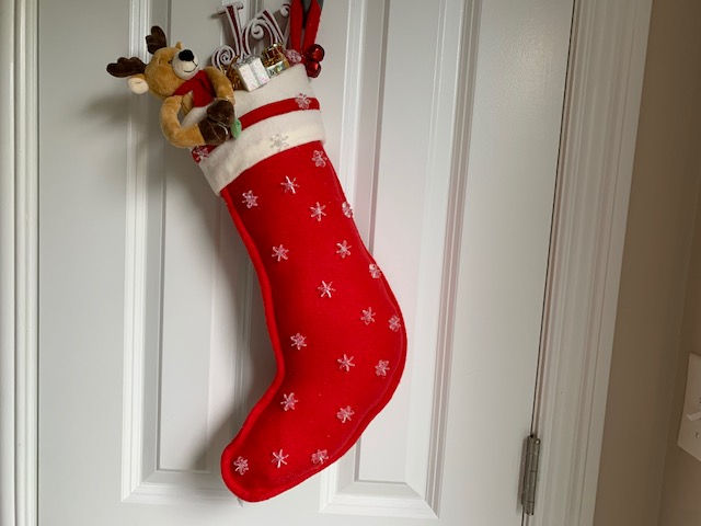 Thumbnail: red stocking xmas plush decor