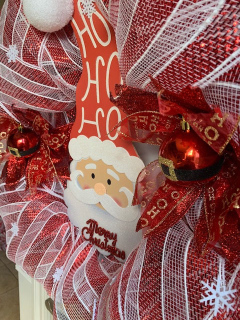 Thumbnail: mesh Santa Christmas wreath