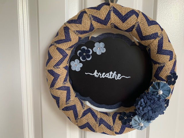 Thumbnail: chevron ribbon flower wreath