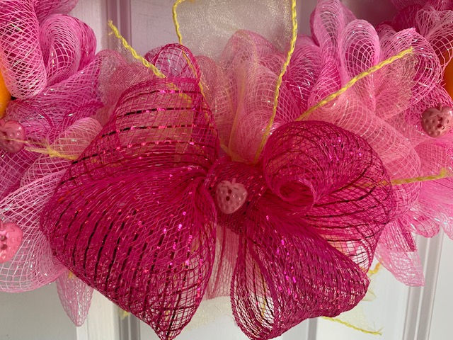 Thumbnail: pink lemonade strawberry mesh wreath