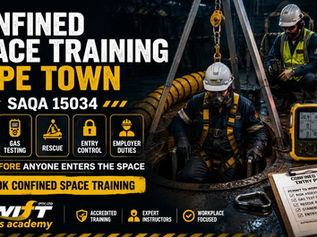 "Swift Skills Academy’s Confined Space Training Cape Town SAQA 15034 guide explains permit-to-work systems, gas testing, standby persons, entry control, rescue planning, emergency procedures, employer duties and group training options for South African workplaces."