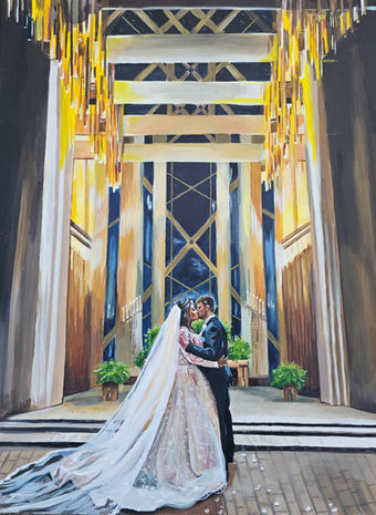 Live Painting of First Kiss at Marty Leonard Chapel, Fort Worth, Tx
