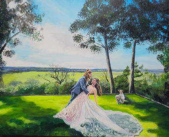 Live Painting of First Look at Red Ridge Receptions, Smithville, Tx