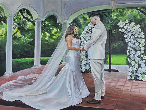 Live wedding painting at The Springs, Angleton, Tx