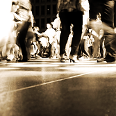 sepia image of a dance party with salsa dancers