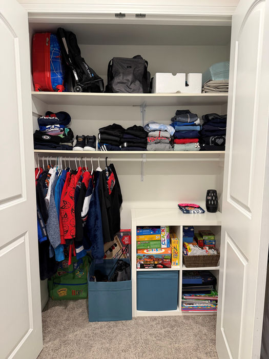 kids bedroom closet clothes organize sort after morris