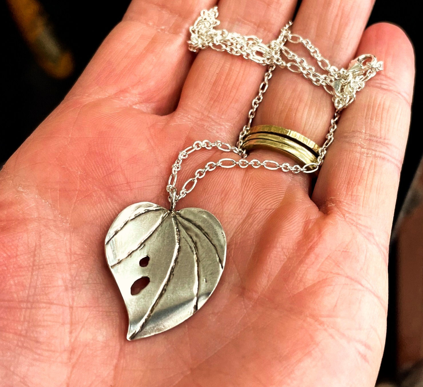 A mix of copper and silver jewellery made by students