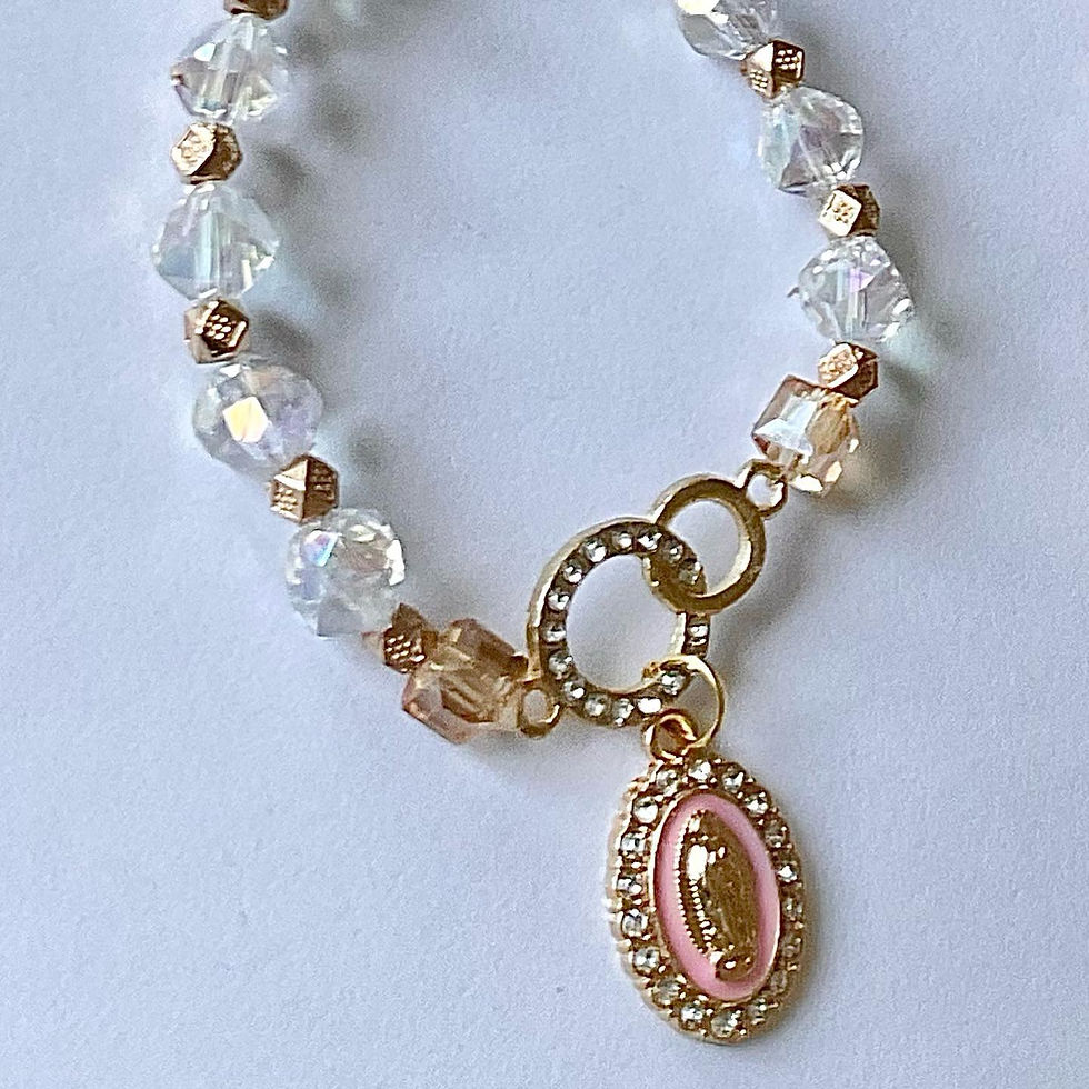 Thumbnail: Crystal Faith Bracelet with Miraculous Medal