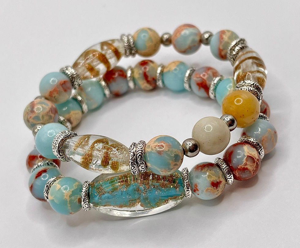 Thumbnail: Italian Glass Colorful Quartz Set of 2