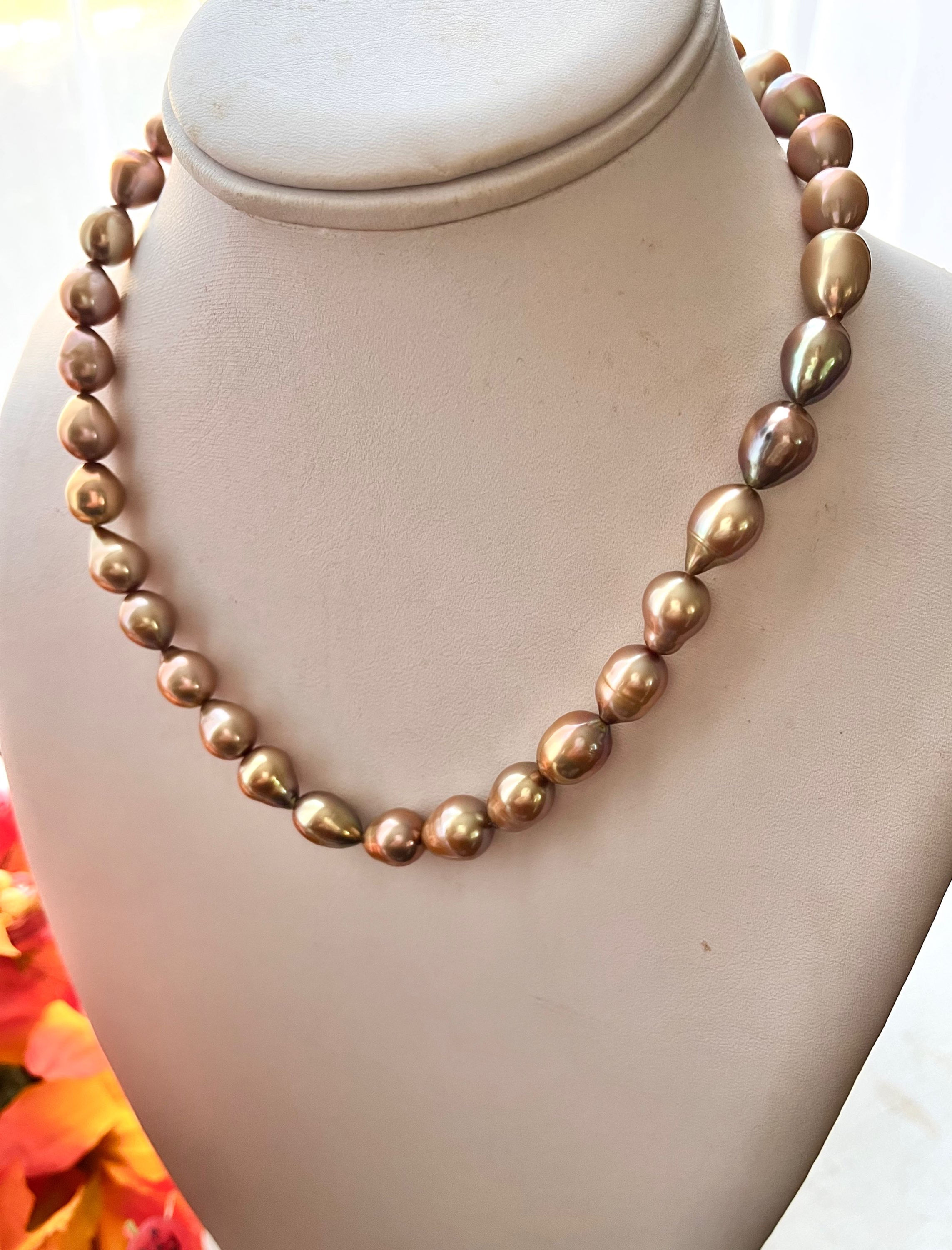 South Seas Bronze Baroque Pearl Necklace