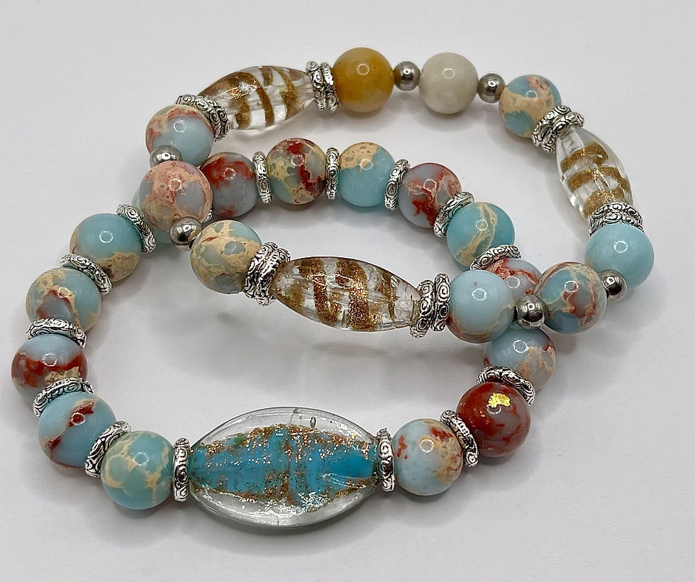 Thumbnail: Italian Glass Colorful Quartz Set of 2