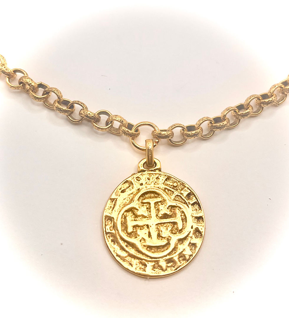 Thumbnail: Shipwreck Replica Coin Cross Pendant Necklace