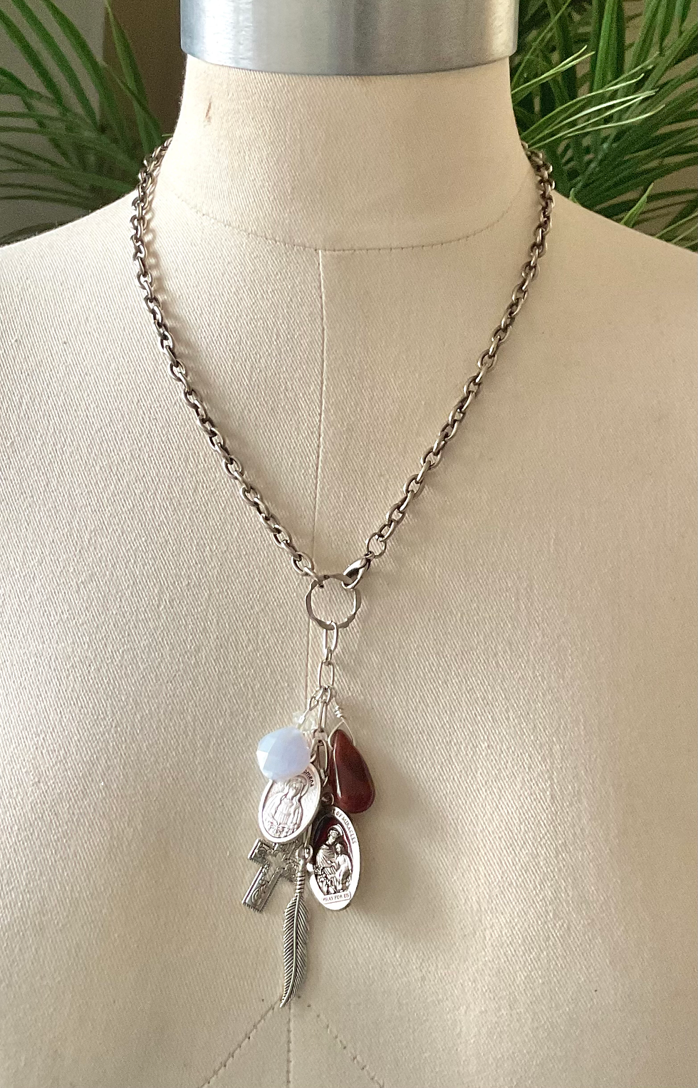 Thumbnail: Protection Faith Medals & Gemstone Necklace