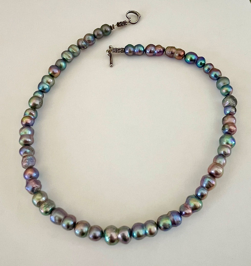 Thumbnail: Tahitian Peacock Pearl Necklace .925