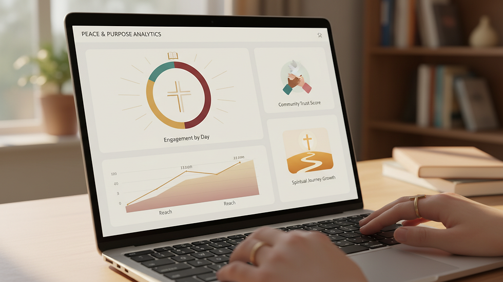 Close-up view of a laptop screen showing social media analytics