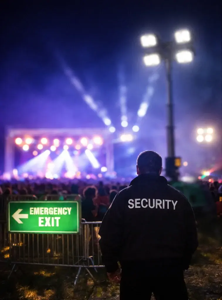 Festival with light towers
