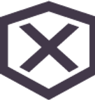 Icône hexagonale croisée