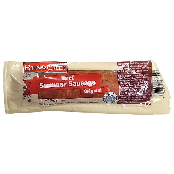 Thumbnail: Brushy Creek Beef Summer Sausage Original, 5 oz, 3 Pack