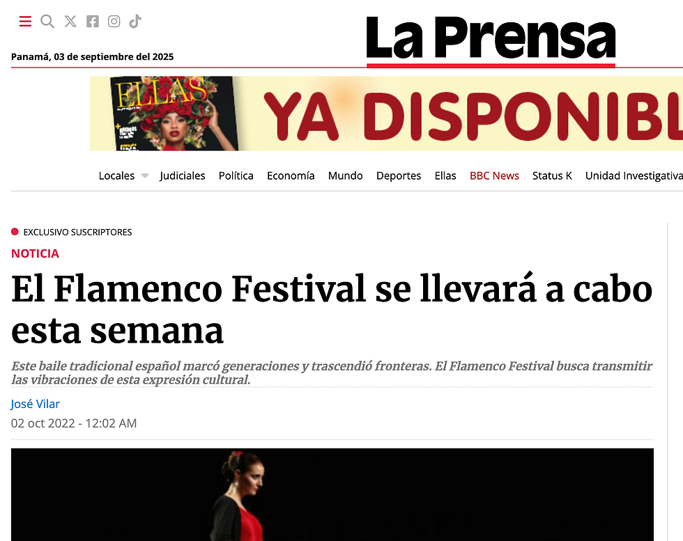 PANAMÁ FLAMENCO FESTIVAL FFPTY