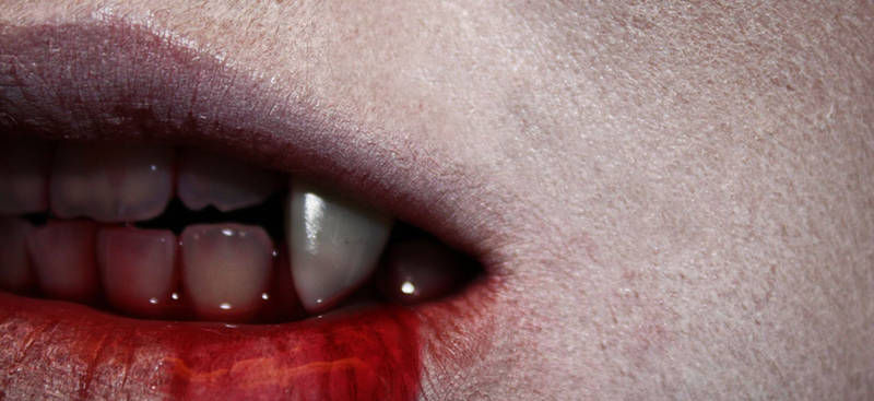 vampire's bloody mouth