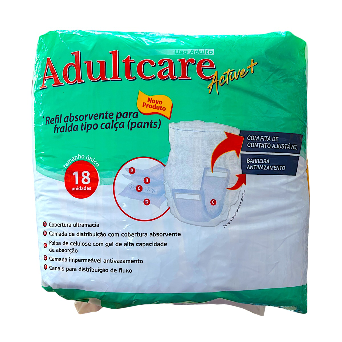 REFIL ABSORVENTE FRALDA CALÇA ADULTCARE C/18 UN