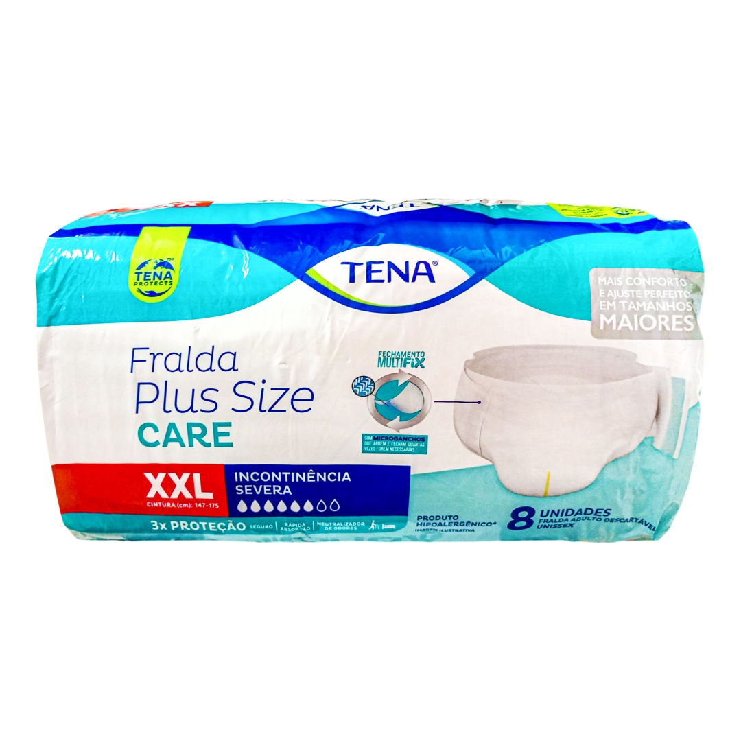 FRALDA GERIATRICA TENA PLUS SIZE CARE XXL C/08 UN