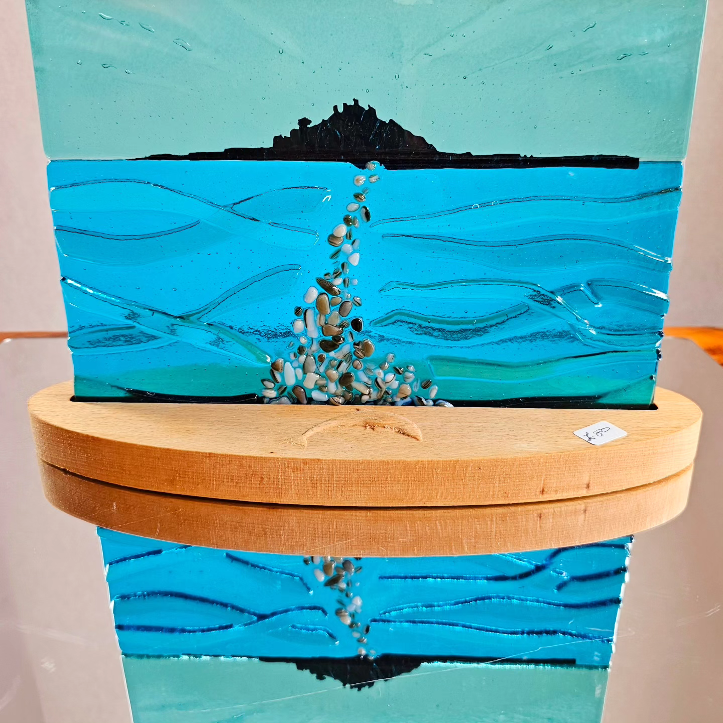 St Micheals Mount textured picture in wood mount