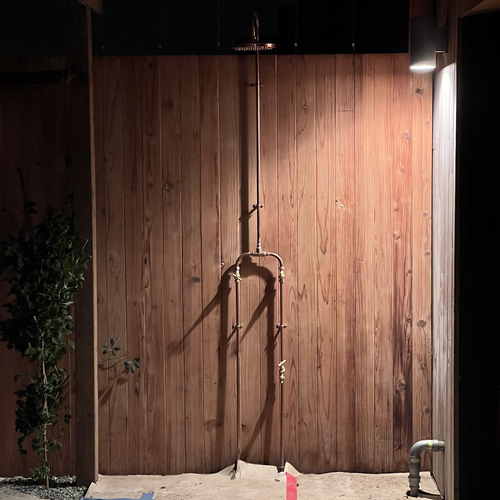 BESPOKE 15MM COPPER OUTDOOR & INDOOR SHOWER Foot wash inc. Floor Connection CoppermanCo