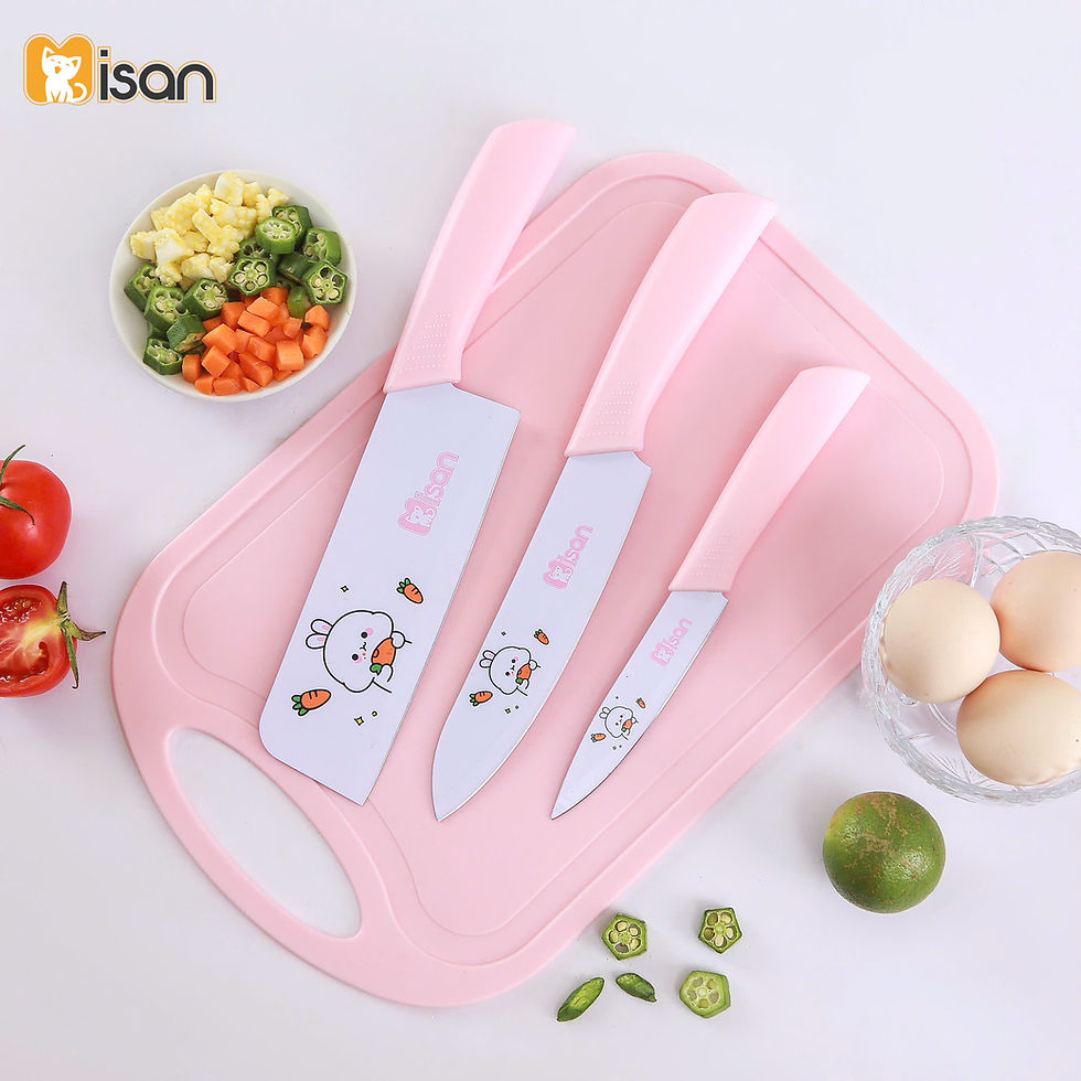 Hình thu nhỏ: Bộ Dao Thớt Kéo 7 Chi Tiết Misan Cao Cấp Chế Biến Đồ Ăn Dặm Cho Bé