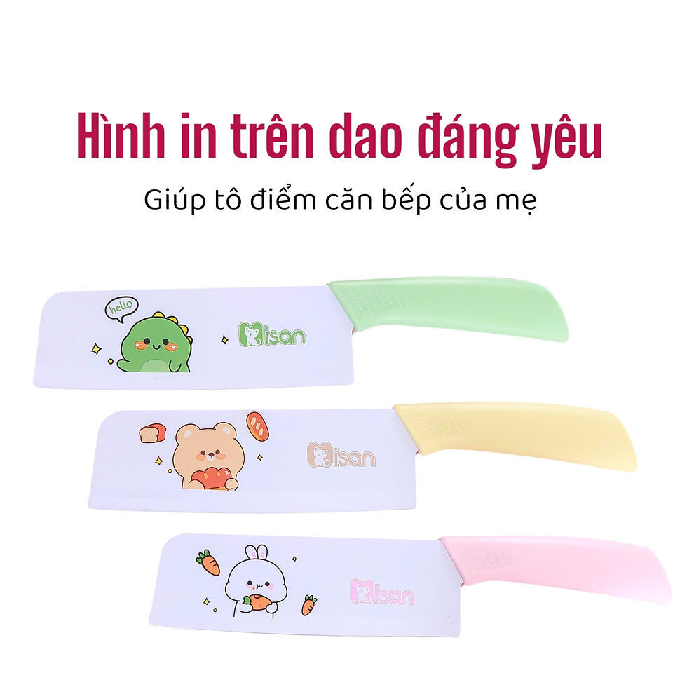 Hình thu nhỏ: Bộ Dao Thớt Kéo 7 Chi Tiết Misan Cao Cấp Chế Biến Đồ Ăn Dặm Cho Bé