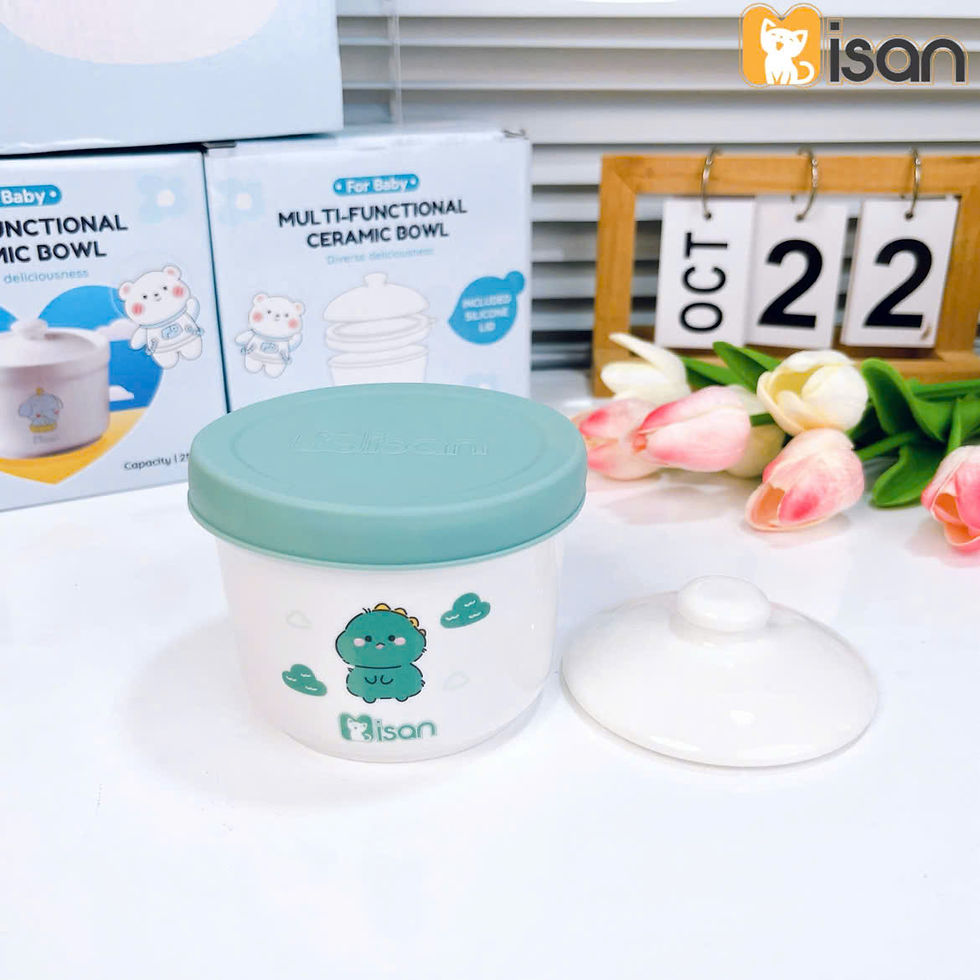 Hình thu nhỏ: Hũ Sứ Ăn Dặm Misan Có Chia Vạch 250ml Cho Bé ăn Dặm Kèm 2 Nắp Làm Bát Ăn Dặm