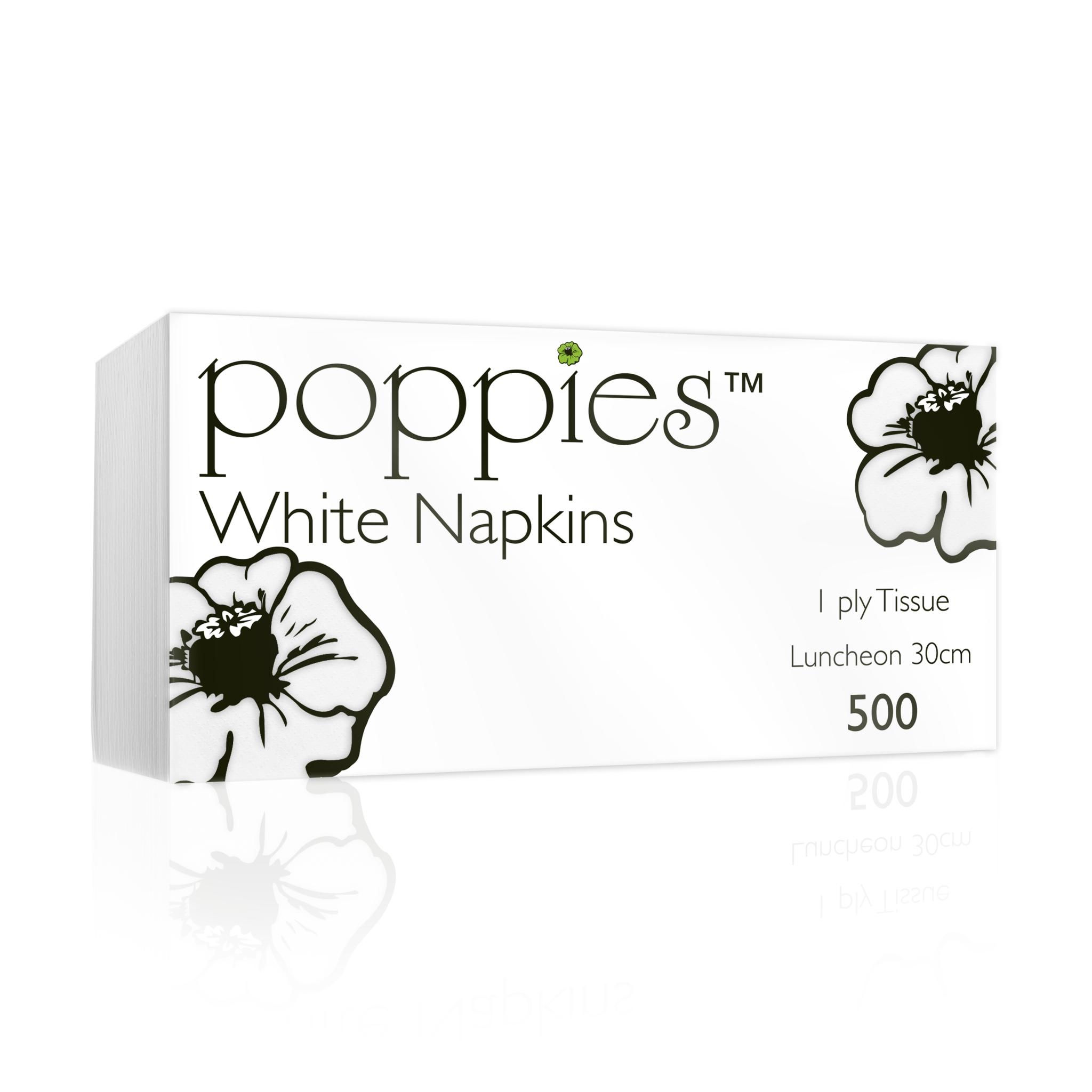 33cm 1 ply white napkins x5000