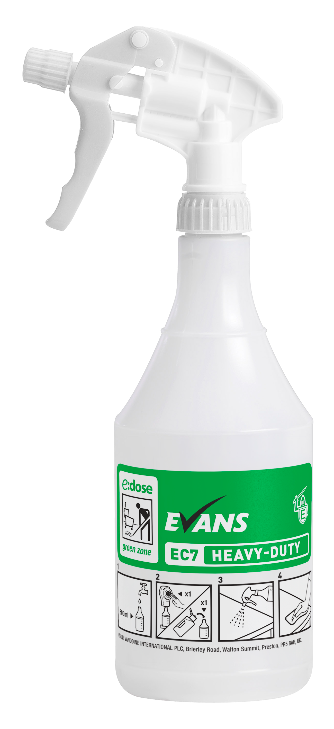 EC7 Heavy duty hard surface cleaner empty trigger spray and 750ml bottle x 6