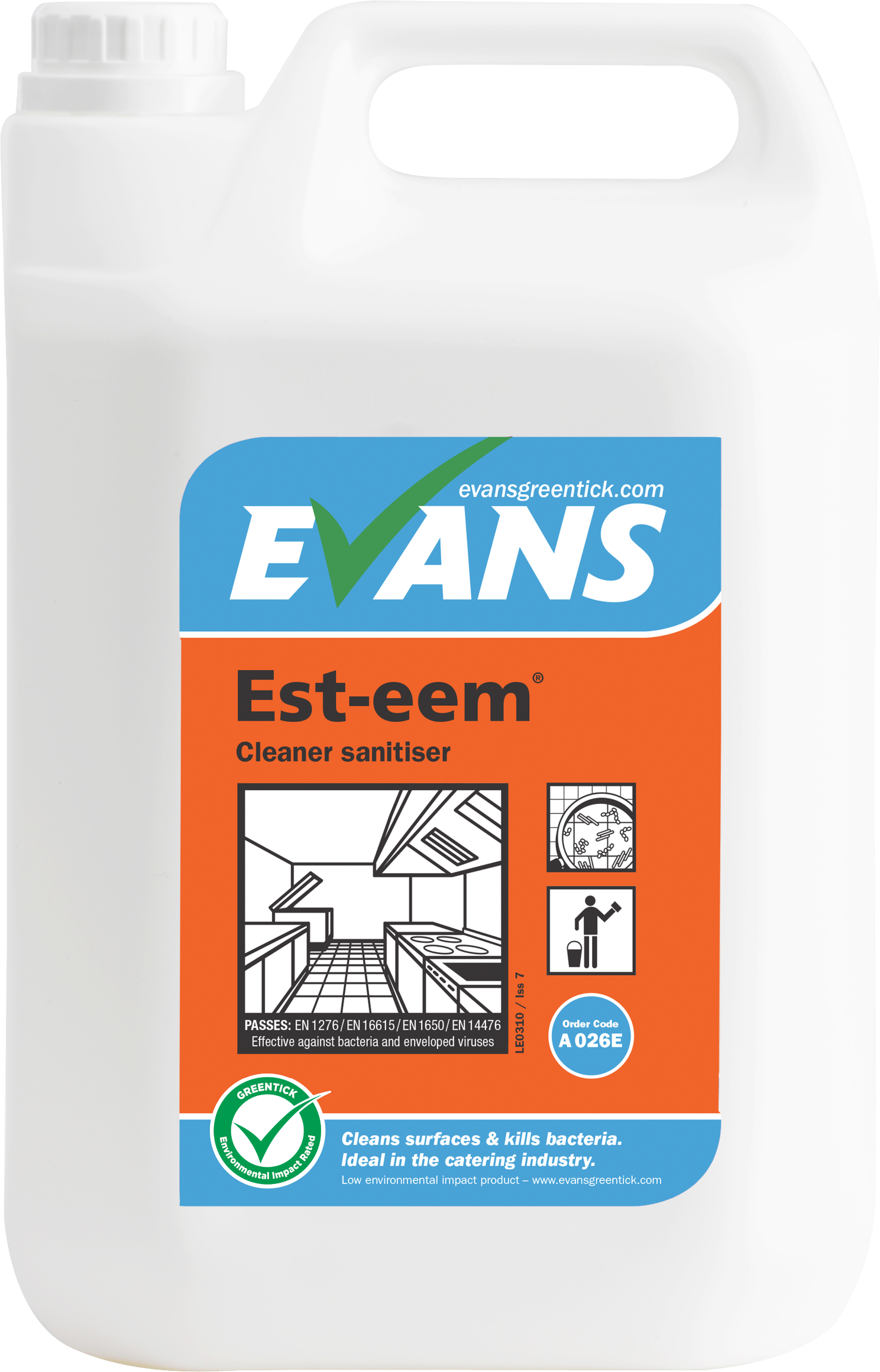 Est-eem odourless kitchen cleaner / sanitiser 5 litre
