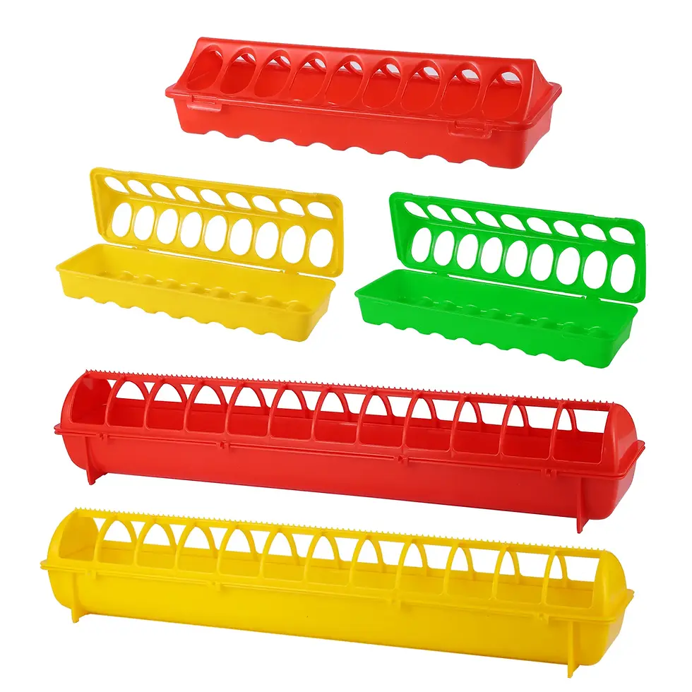 Double Row 12-28 Holes Poultry Ground Feeder Plastic Clamshell Feeding