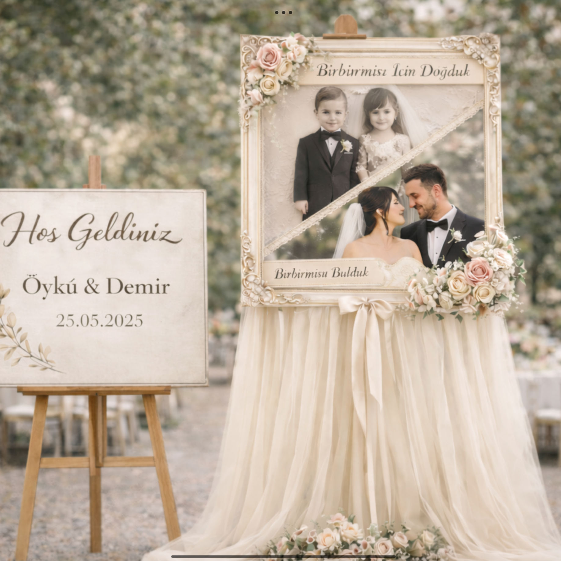 Çocukluktan Bugüne Nikah Hatırası Çerçevesi 