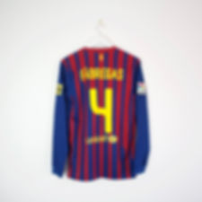 Original Barcelona 2011/2012 Long Sleeve Home Football Shirt #4 Fabregas 
