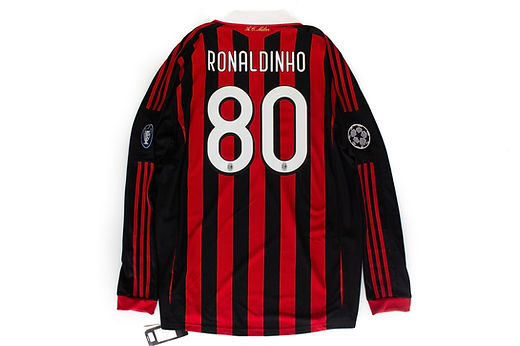 AC Milan 2009-2010 Home L/S Football Shirt 80 Ronaldinho 2XL | MFS