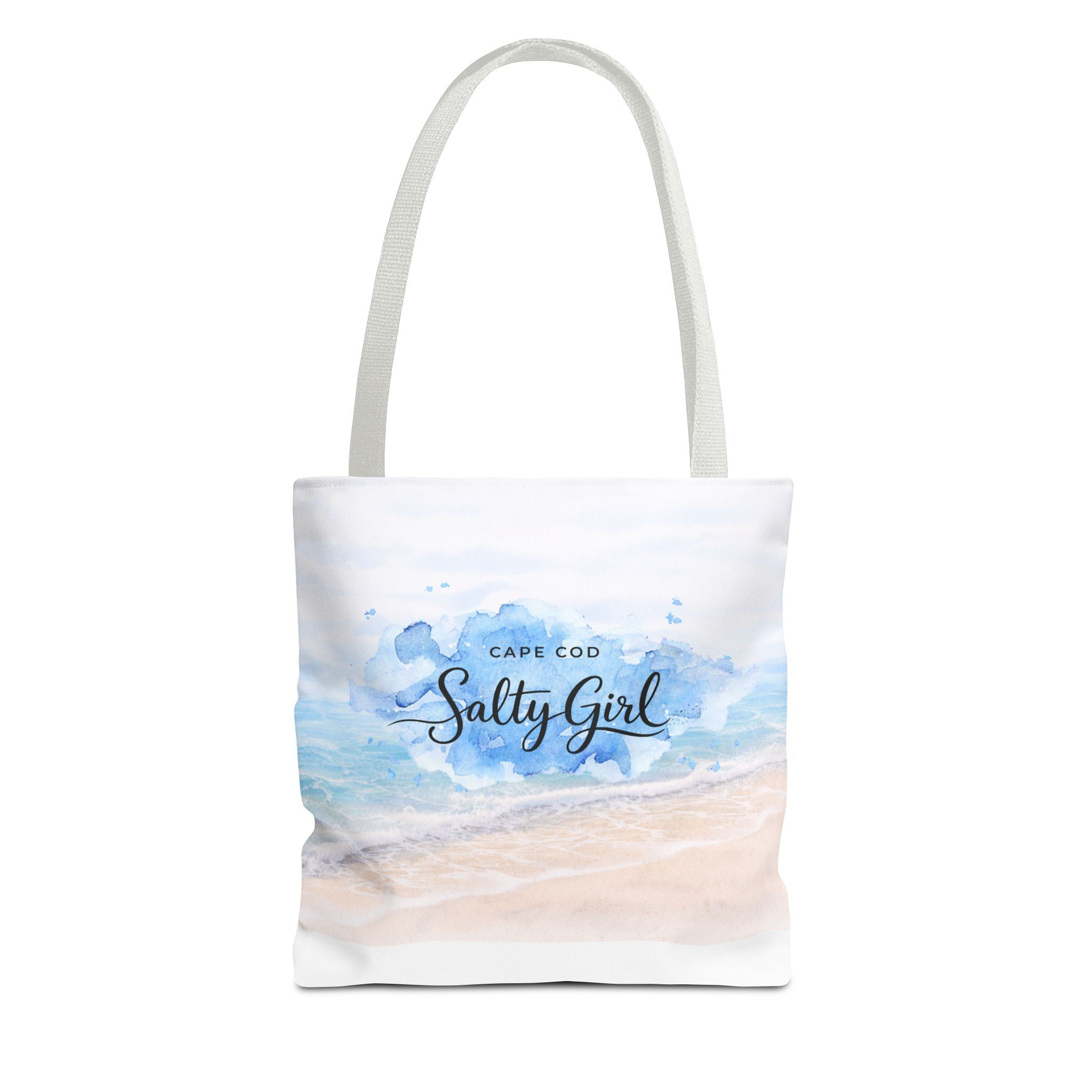 Tote Bag"Cape Cod Salty Girl" Beach Tote — Coastal Watercolor Reusable Shopper