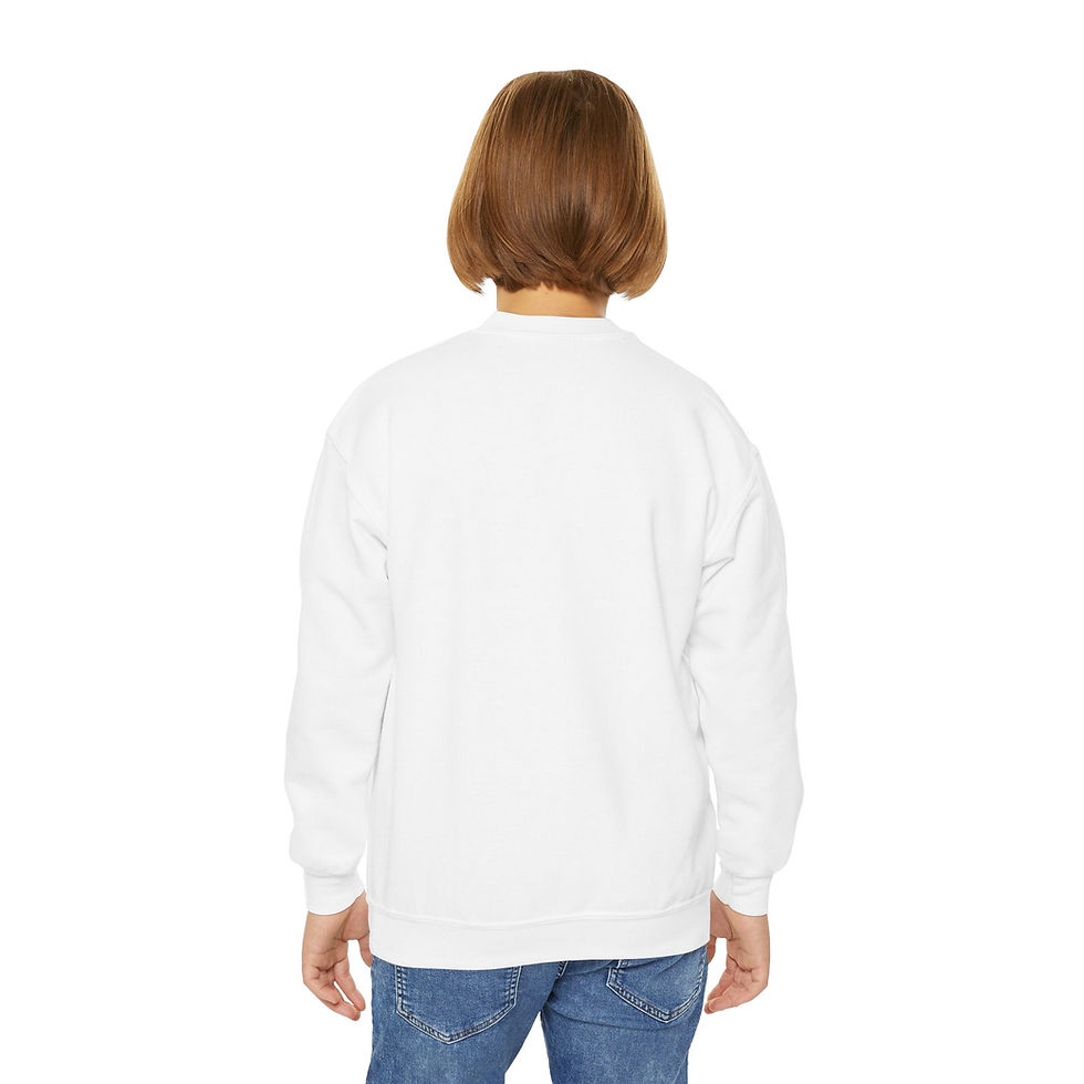 Thumbnail: Youth Crewneck Sweatshirt - 'Salty Girl' Blue Watercolor Graphic