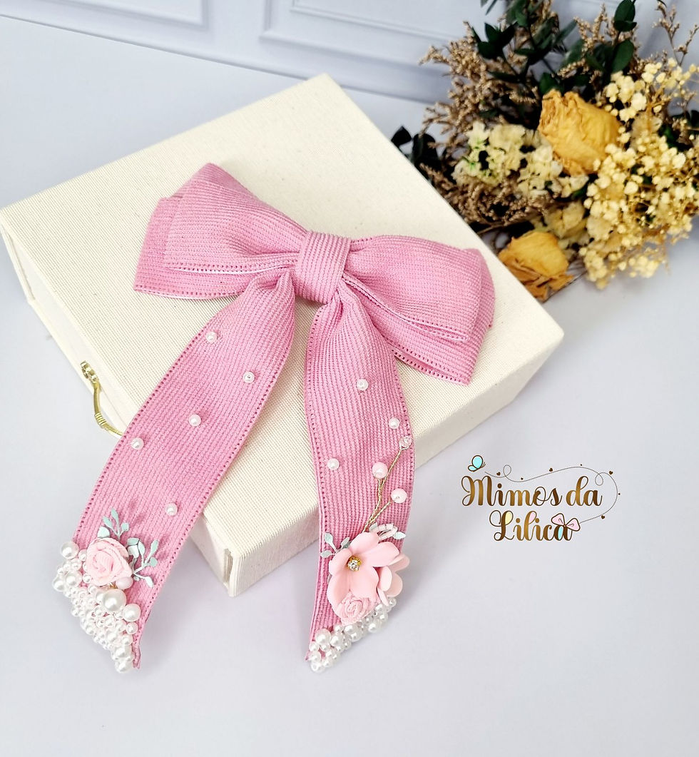 Miniatura: Laço Luxo de Veludo com Pontas e Bordado