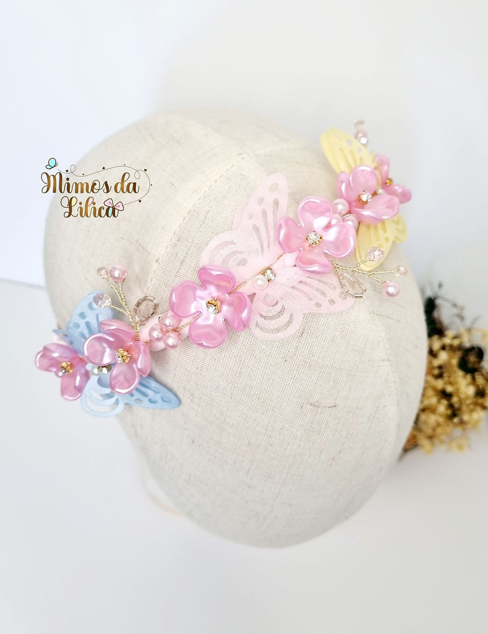 Headband Trançada Jardim Encantado Rosa