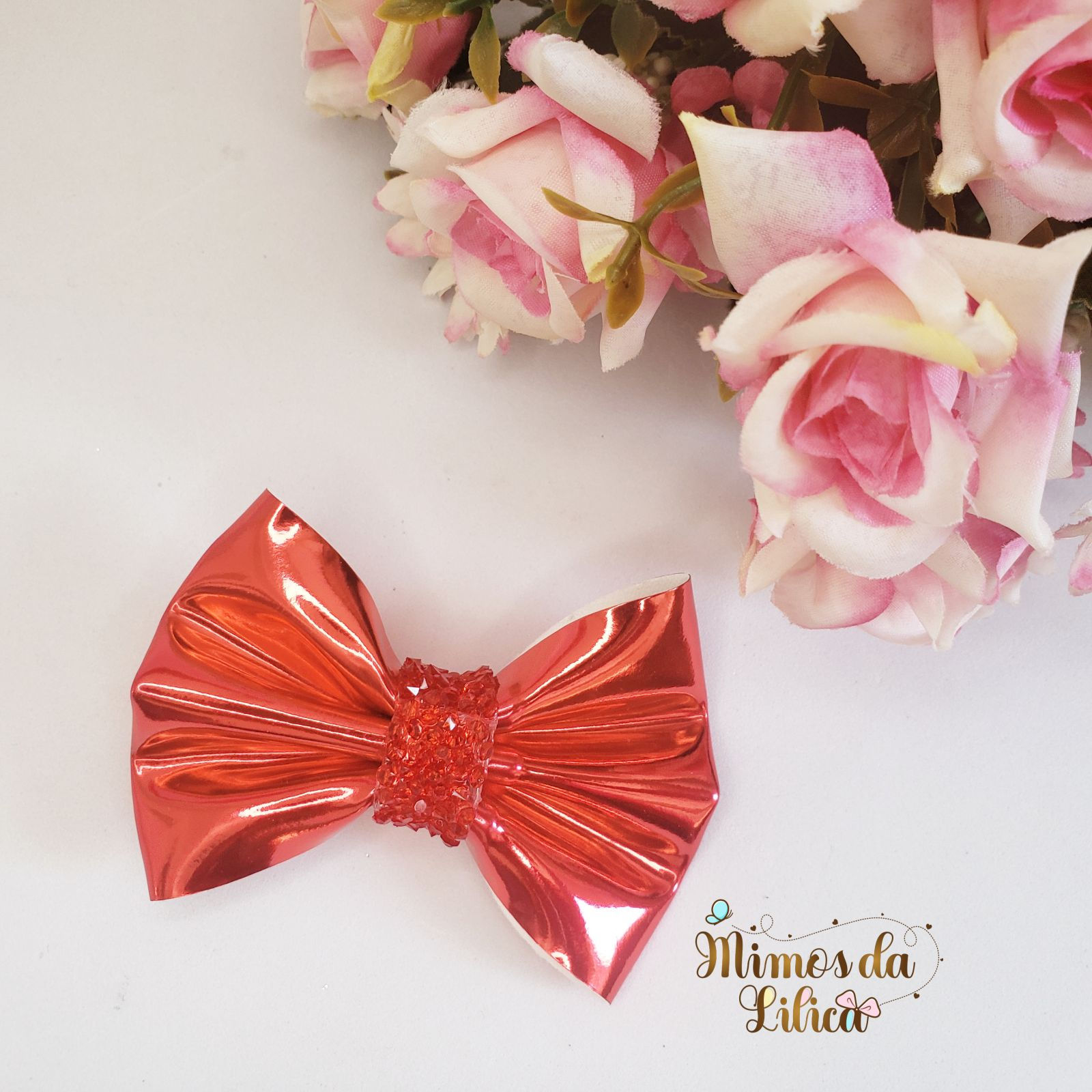 Laço Infantil Vermelho com Strass - Natal